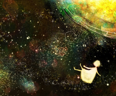 黒を基調とした幻想ファンタジー背景イラスト描きます 空や宇宙。不思議な空間をお届けします。印刷郵送もok！ イメージ2