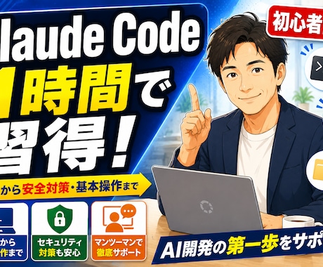 Claude Code導入と安全な使い方を教えます 初心者向け1時間。導入からセキュリティまで イメージ1
