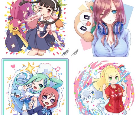 アイコン（Twitter等）描きます ポップでかわいいアイコン描きます！女の子イラストが得意です！ イメージ1