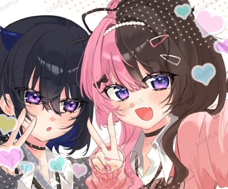 可愛いイラスト描きます アイコンやグッズなどもおすすめです！商用利用込みの金額です！ イメージ2