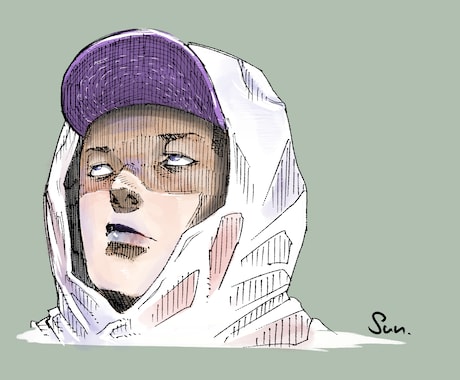 オシャレなSNSアイコン描きます 鉛筆タッチの線に鮮やかな色で見た人の目を引くイラスト イメージ2