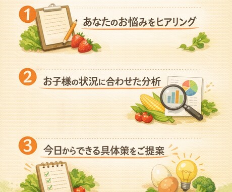 現役小児科栄養士！食にまつわるお悩みを即解決します 離乳食？？？いつ何をどうやってたべさせる？に寄り添います！ イメージ2
