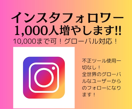 格安！インスタフォロワー1,000人増やします 圧倒的低価格であなたのインスタを拡散、フォロワー増やします！ イメージ1
