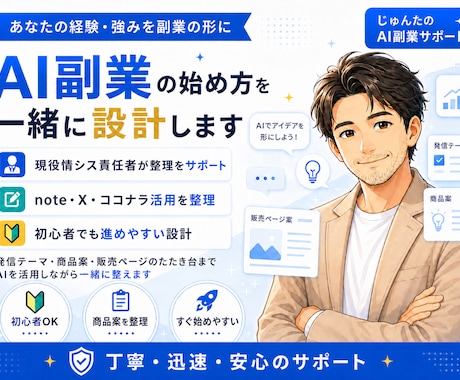 AI副業の始め方を一緒に設計します 経験を商品に変える第一歩を支えます！(５名様 限定価格) イメージ1