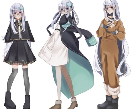 キャラクターメインのイラストや立ち絵製作します CoC用の立ち絵〜夢絵までなんでも承ります イメージ2