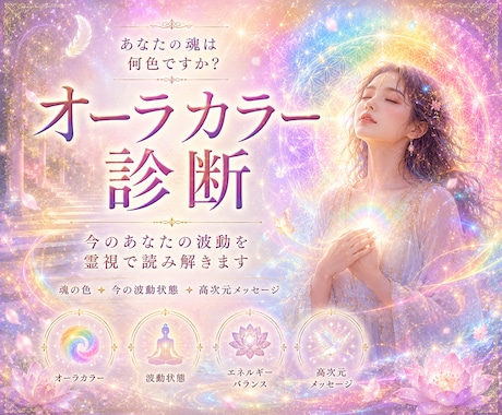 今のあなたのオーラカラーを波動で診断します 今のあなたのオーラカラーを診断し波動状態をお伝えします イメージ1