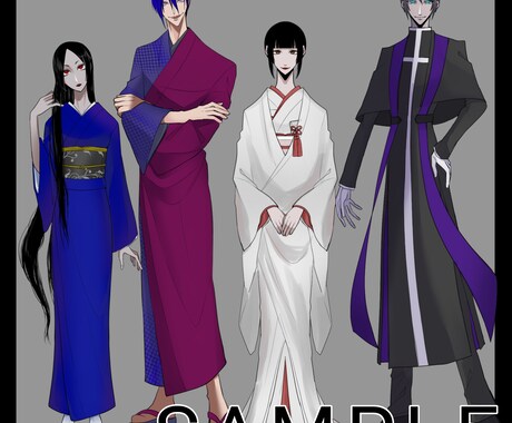 立ち絵＋表情差分2種類描きます 和服でミステリアスなキャラクターならお任せ下さい！ イメージ2