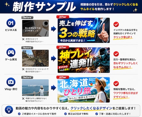 思わずクリックしたくなるサムネイルを制作します 思わずクリックしたくなる1枚を イメージ2