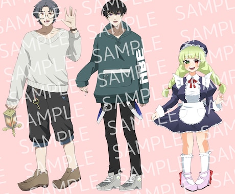 TRPG、IRIAM向け立ち絵を作成いたします すこしむっちりとした絵柄のアニメ塗りです イメージ1