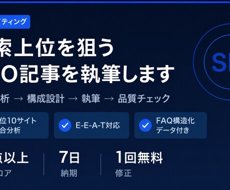 検索上位を狙うSEO記事を執筆します 構成設計〜執筆〜SEO対策をワンストップ対応 イメージ1