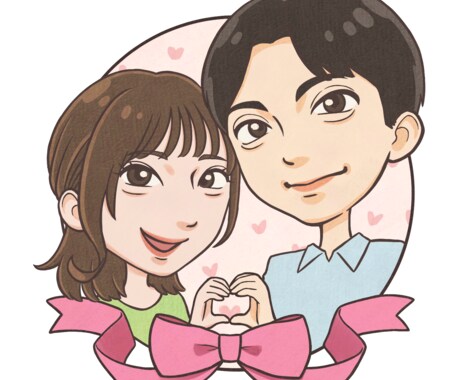 デジタルでお二人の似顔絵をかわいく描きます イメージ1