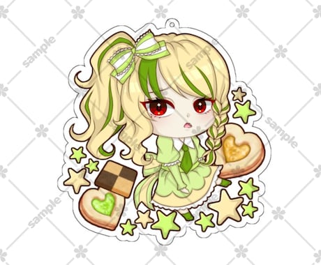 アクキー風♡ミニキャライラスト描きます あなたのキャラクターが可愛いアクリルキーホルダーに！？ イメージ2