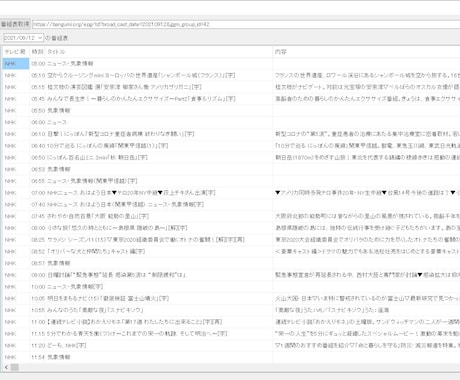EXCEL無しでテレビ番組表取得します EXCELもIEも不要でテレビ番組表取得！！ イメージ2