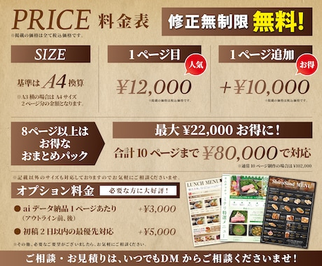 売上UPに貢献！飲食店向けメニュー表を作ります デザイン依頼初心者大歓迎！　注文数を上げるメニューデザイン イメージ2