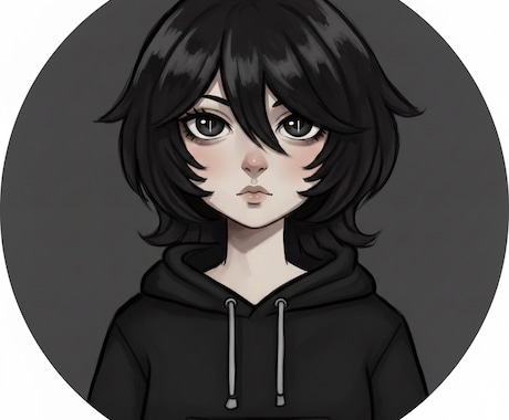 黒系クール手描きSNS用アイコン作成します SNS用黒系クール（他色他ジャンルでも可）アイコン作ります！ イメージ1