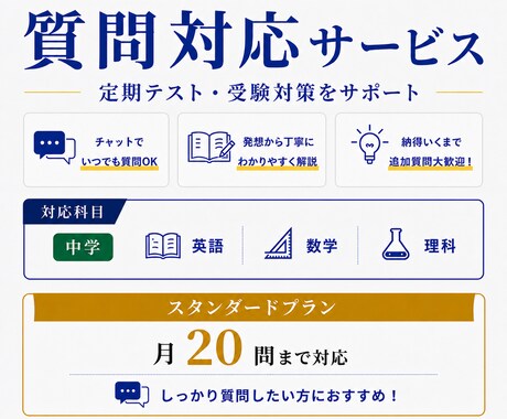 中学生の質問にチャットでお答えします 【スタンダードプラン】中学生の質問対応 イメージ1