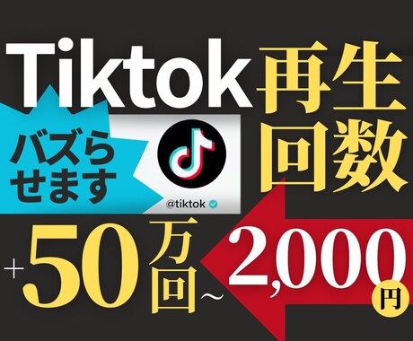 大人気のTiktok動画を50万回～でバズらせます ユーザー交流も楽しいTiktok動画のバズらせお手伝いします イメージ1