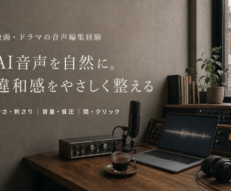 AI音声の違和感を抑え聞きやすく整えます AI音声の違和感、気になりませんか？ イメージ1