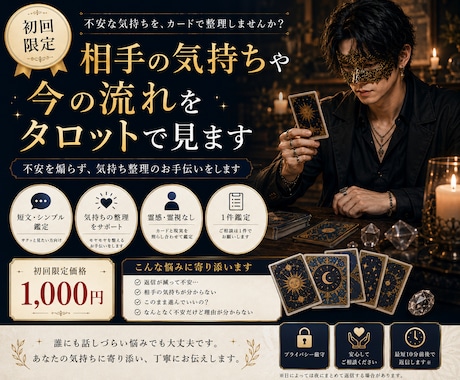 初回限定 | あなたの苦しい気持ちを占います 特殊な能力はありませんが、気持ちを整理することはできます。 イメージ1