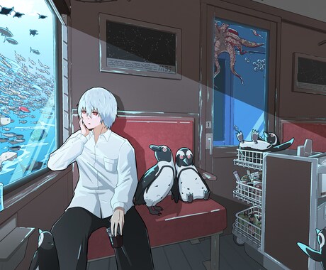 実績多数！背景ありの一枚絵を制作します 修正回数無制限！用途に合わせて制作します イメージ2