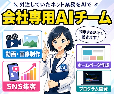 SNS集客・動画画像・HP制作するAI社員作ります イメージ1