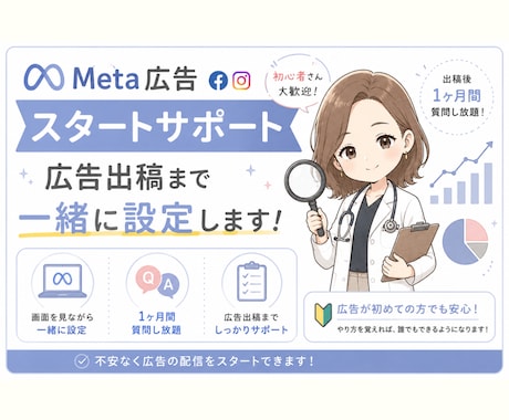 最短即日スタート｜Meta広告配信設定教えます 【セット割】1ヶ月サポート付き｜これから広告配信をされる方へ イメージ1