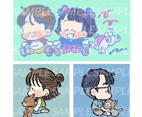 ファンシーでレトロな雰囲気のイラストお描きします 懐かしくて可愛い！目を惹くデフォルメ◎ イメージ2