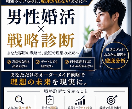 男性婚活×戦略診断します 婚活は戦略がすべて～課題を徹底分析～ イメージ1