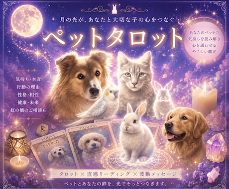 大切なペットがあなたに伝えたい想いを届けます 飼い主さんと心を繋ぐペットタロット！虹の橋の子にも対応 イメージ1