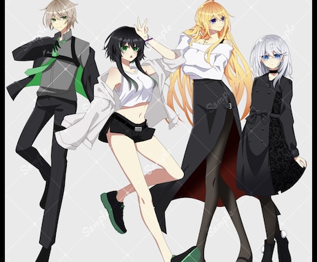 アニメ塗り寄りなキャラクターイラストお描きします ＴＲＰＧや創作の立ち絵の作成を致します！ イメージ2