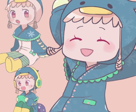 ポップで可愛い擬人化アイコン作成します SNSやブログに映えるデフォルメ（SD、ミニキャラ）アイコン イメージ1