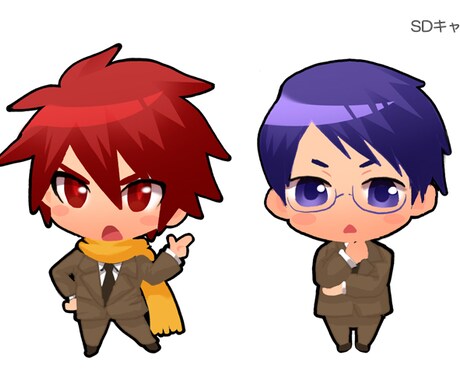 SDちびキャラ絵（デフォルメ絵）描きます ＳＮＳサービスのアイコン・ゲーム素材・壁紙など用途は自由！ イメージ2