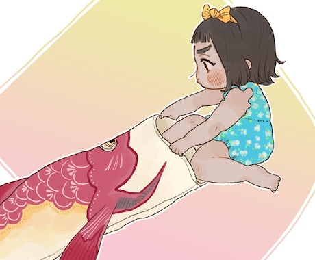 お子さまのカラーイラスト似顔絵かきます イメージ1