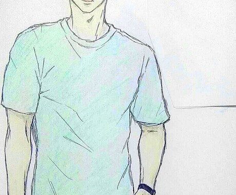 オリジナル男性キャラのアナログイラスト描きます キャラクターのセリフ指定可能です イメージ2