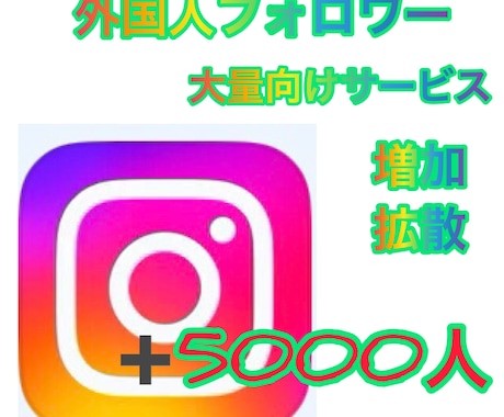 5千人＋インスタフォロワー拡散/増加　いいね付ます オプションから保証等は選べます！ イメージ1