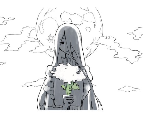 少し不思議な雰囲気のイラストを描きます シンプルで個性的な壁紙、グッズ、動画用イラストに イメージ2