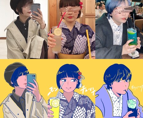 最短1日！ポップでお洒落なアイコン・似顔描きます 【3日以内に完成】基本目無し、写真を元に似顔絵作成。 イメージ1