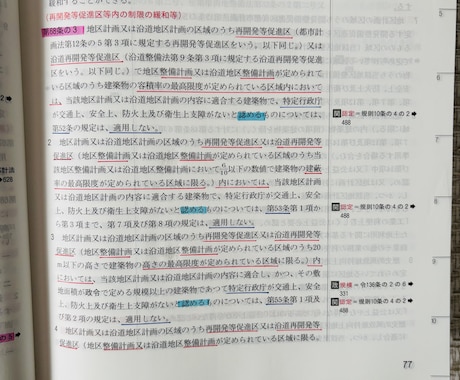 建築士試験をサポートします ！建築関連法令集の線引きとインデックス貼りを代行します。 イメージ2