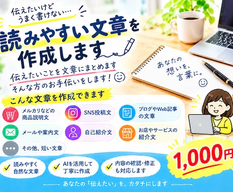 商品説明・SNS・ブログなどの文章を作成します イメージ1