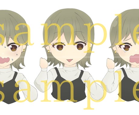 挿入イラストの表情差分お描きします 喜怒哀楽、爆笑、号泣、変顔、など組み合わせ自由！5枚セット！ イメージ2