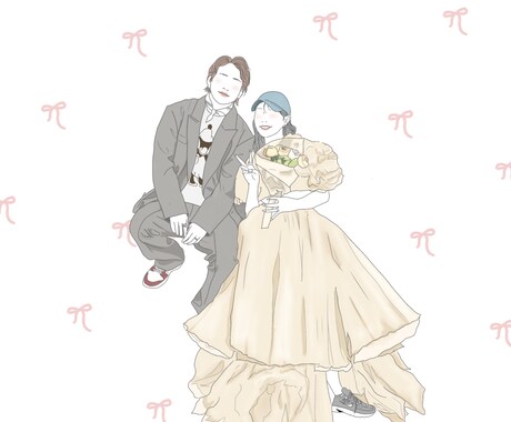 カップル・記念日イラスト｜思い出に残る1枚描きます プレゼントにぴったりな一枚を。思い出をずっと残るカタチに イメージ2