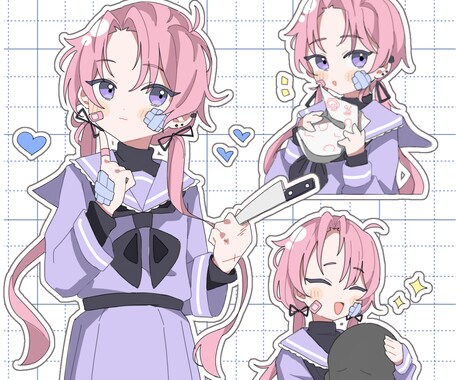 パステルカラーの幼い女の子のアイコンを描きます ぷくぷくなほっぺが特徴な絵柄で作成してます イメージ2