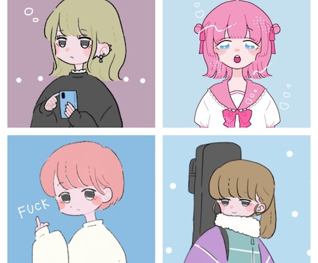 SNSアイコン書きます！ます レトロかわいい女の子描きます！ イメージ2