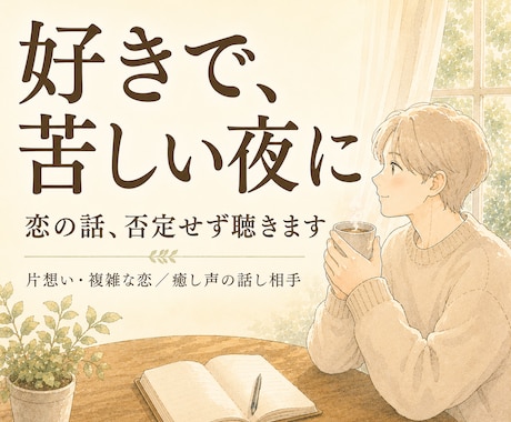 恋の悩み・複雑な恋、癒し声でそっと聴きます 好きで苦しい夜に。癒し声でお話し相手に イメージ1