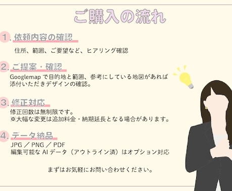 修正無制限♪簡易地図お作りします 名刺、チラシ、ホームページにて使用できる地図を作成します。 イメージ2