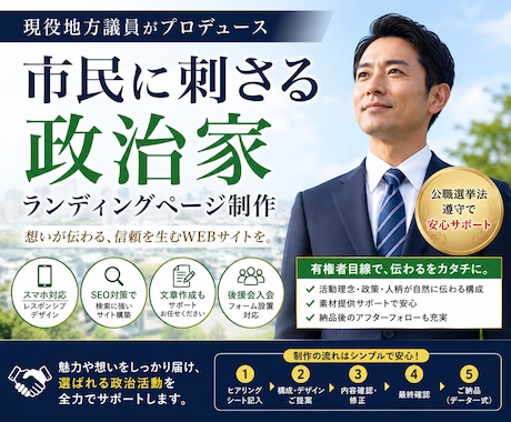 市民に刺さる政治家ホームページを制作します イメージ1