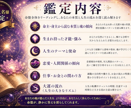 あなたの本質・才能・使命・ 紫微斗数で視ます 生まれた瞬間に、すべては決まっていた。 イメージ2