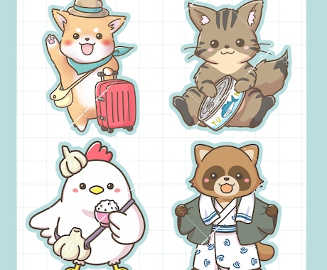 かわいい動物イラスト描きます 商用利用OK！SNS、ブログ、挿絵等に☆ イメージ2