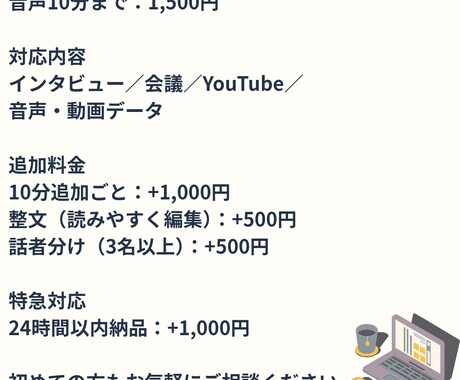 音声・動画の文字起こしします 読みやすく整えた文章で納品します イメージ2