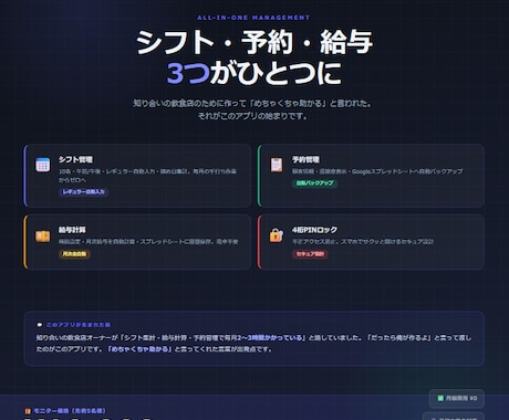 飲食店の3大業務をまとめて自動化します 知り合いの店長が泣いて喜んだアプリ｜月額ゼロ イメージ1